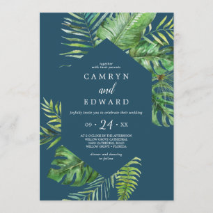 Invitation Palme tropicale sauvage Mariage Décontracté de N