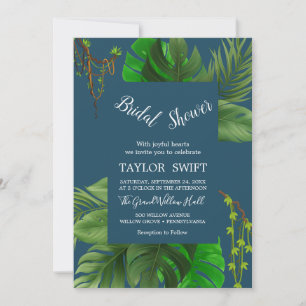 Invitation Palme Tropicale Sauvage   Réception de Mariage Ble
