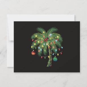 Invitation Palmier de Noël tropical avec lumières et ornement
