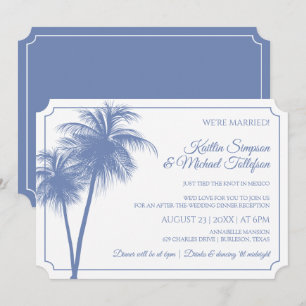 Invitation Palmier Destination   Bleu Bleuet