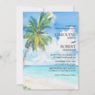 Invitation Palmier Minimal Mer Tropicale Tout En Un Mariage