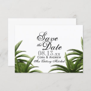 Invitation Palmier tropical Mariage vert Enregistrer la date