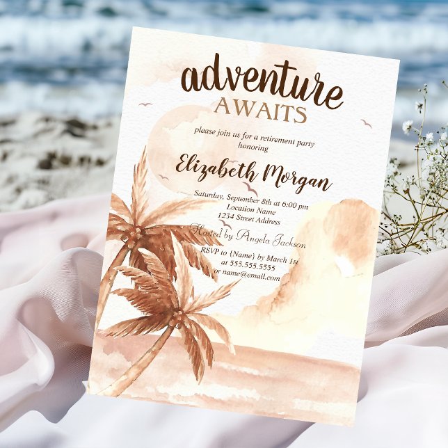 Invitation Palmier Tropical Rustique  (Créateur téléchargé)