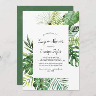 Invitation Palmier Tropical Sauvage Lingerie Douche