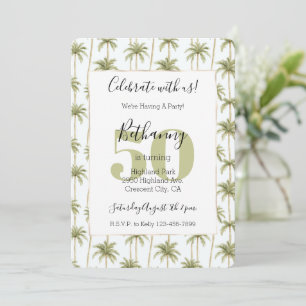 Invitation Palmier Tropical Vert 50e Anniversaire 