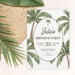 Invitation Palmier vert