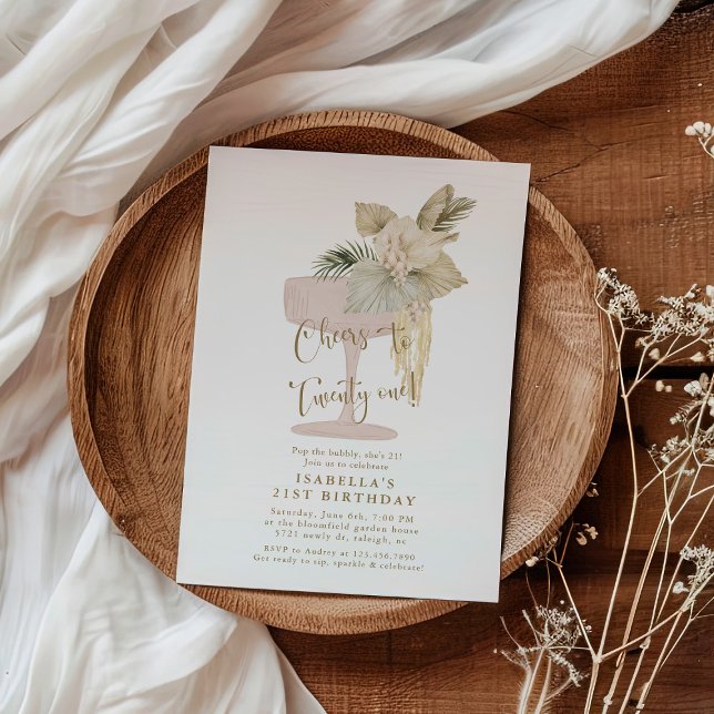 Invitation Palmiers et Procuco applaudissent à 21 anniversair (Créateur téléchargé)