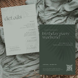 Invitation Palmiers minimaux modernes   Fin de semaine d'anni