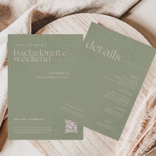 Invitation Palmiers Modernes Minimals Week-end Enterrement