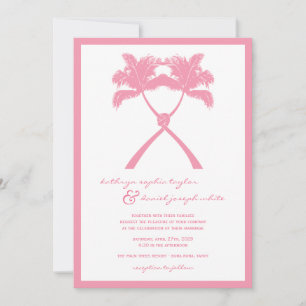 Invitation Palmiers noués Destination Tropicale Mariage