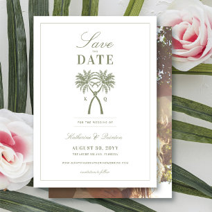 Invitation Palmiers noués Mariage tropical Enregistrer La Dat