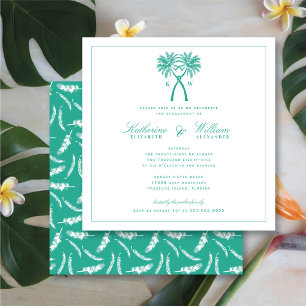 Invitation Palmiers noués Monogram Beach Engagement Party