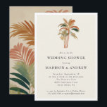 Invitation Palmiers tropicaux Pastel Boho Wedding shower<br><div class="desc">Donnez le ton pour une fête détendue et élégante avec cette Invitation Wedding shower Tropical Palm Trees Pastel Boho. Doté d'illustrations de palmiers d'aquarelle douce et d'une palette de pastel aéré, ce design allie charme côtier et élégance boho moderne. Parfait pour une douche de nuptiale au bord de la plage,...</div>