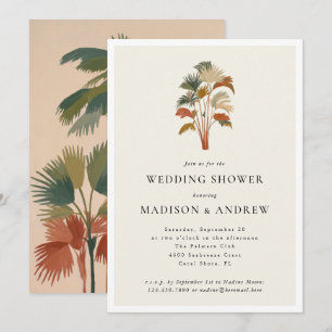 Invitation Palmiers tropicaux Pastel Boho Wedding shower