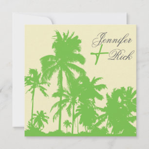 Invitation Palmiers verts tropicaux -faire-part de mariage