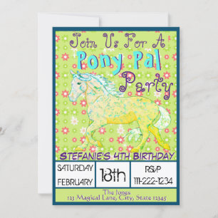 Invitation Palomino Jaune & Bleu Anniversaire II (fleurs P&G)