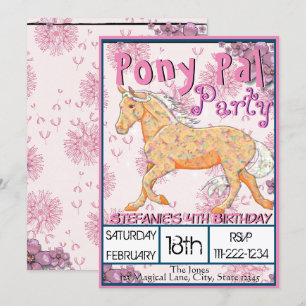 Invitation Palomino orange Anniversaire II (pissenlit rose)