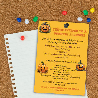 Invitation Palooza citrouille