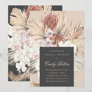 Invitation Pampas à la crème Florale Fête des mariées Boho Ch