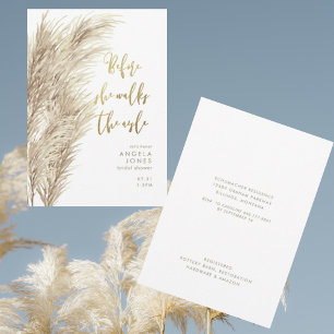 Invitation Pampas avant qu'elle marche sur la Fête des mariée