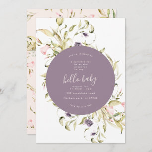 Invitation Pampas Boho Fleur sauvage Botanique Bonjour Baby s