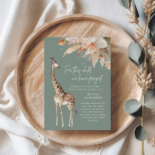 Invitation Pampas botanique herbe girafe safari sauge vert i