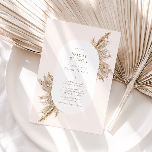 Invitation Pampas Cadre en laiton Beige Douche nuptiale Invit