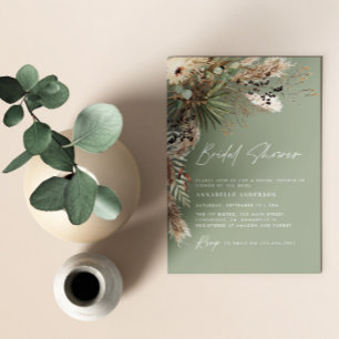 Invitation Pampas douche nuptiale herbe moderne boho élégant