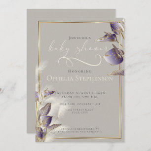Invitation Pampas Floral Anthurium Violet