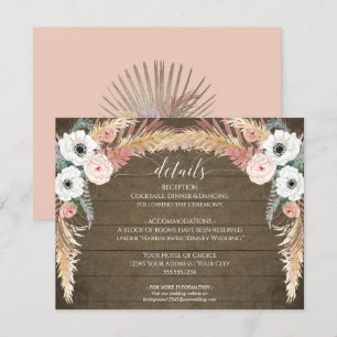 Invitation Pampas Floral Flush Grass Rustique Détails du Mari