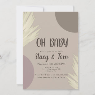 Invitation Pampas Formes Bio Baby shower Bohème