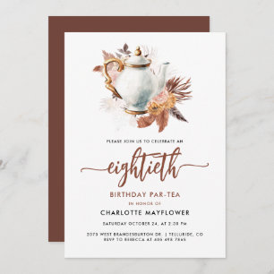 Invitation Pampas Grass 80e anniversaire Tea Party