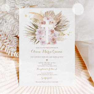 Invitation Pampas Grass Baptême Bohème Bohème Baptême Baptême