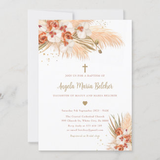 Invitation Pampas Grass Baptism