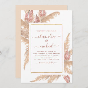 Invitation Pampas Grass Bohème Bohème Mariage Tropical Invita