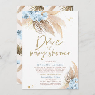Invitation Pampas Grass Bohemian Drive Par Baby shower