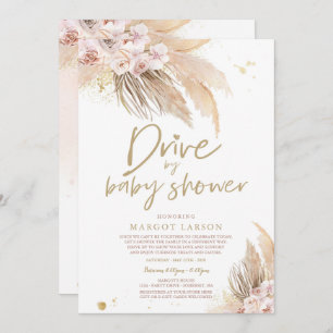 Invitation Pampas Grass Bohemian Drive Par Baby shower