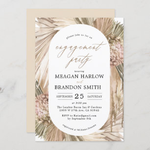Invitation Pampas Grass Bohemian Engagement Party