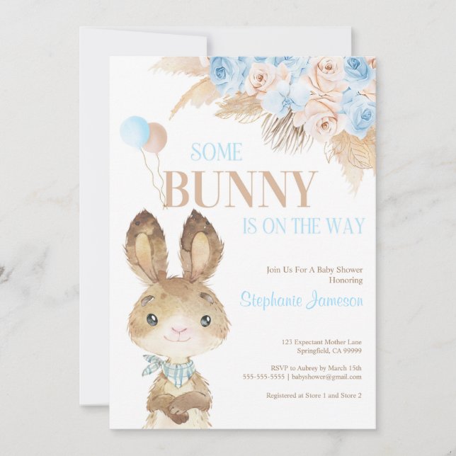 Invitation Pampas Grass Bohemian Tropical Desert Baby shower (Devant)