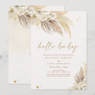Invitation Pampas Grass Bohemian Tropical Desert Baby shower