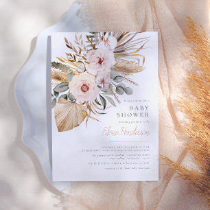 Invitation Pampas Grass Boho Bohemian Desert Girl Baby shower