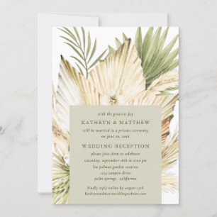 Invitation Pampas Grass Boho Bouquet Réception De Mariage Uni