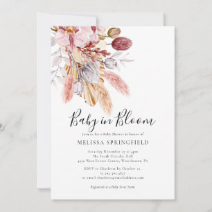 Invitation Pampas Grass Boho Chic Baby shower