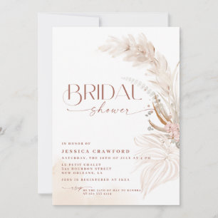 Invitation Pampas Grass Boho Floral Photo Fête des mariées
