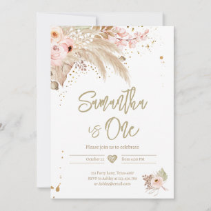 Invitation Pampas Grass Boho N'IMPORTE QUEL ÂGE Rustique Fill