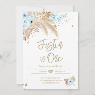 Invitation Pampas Grass Boho N'IMPORTE QUEL ÂGE Rustique Garç
