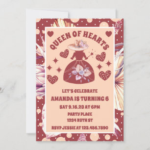 Invitation Pampas Grass Boho Reine Des Coeurs Anniversaire