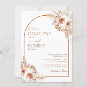 Invitation Pampas Grass Boho Terracotta Tout En Un Mariage