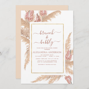 Invitation Pampas Grass Brunch Bubbly Boho Fête des mariées