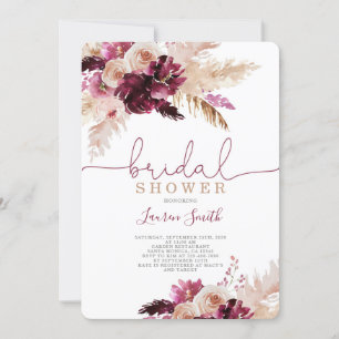 Invitation Pampas Grass burgundy